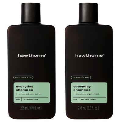Hawthorne Men&#39;s Everyday Shampoo. For Stronger, Healthier Hair with Pure Avocado Oil and Coconut Oil. Mint and Eucalyptus Scent. Natural, Sulfate Free, Paraben Free. 8 fl. oz. 2-Pack.