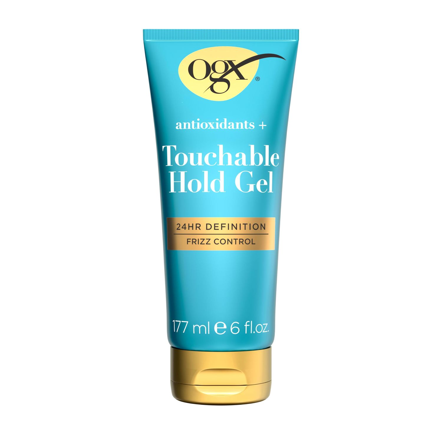 OGX Antioxidants + Touchable Hold Gel, Medium Hold Hair Styling Gel for 24 Hour Definition &amp; Frizz Control, Anti-Humidity Hair Gel with a Soft, Non-Sticky Texture, Paraben-Free, 6 fl. oz