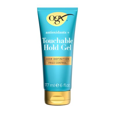 OGX Antioxidants + Touchable Hold Gel, Medium Hold Hair Styling Gel for 24 Hour Definition &amp; Frizz Control, Anti-Humidity Hair Gel with a Soft, Non-Sticky Texture, Paraben-Free, 6 fl. oz