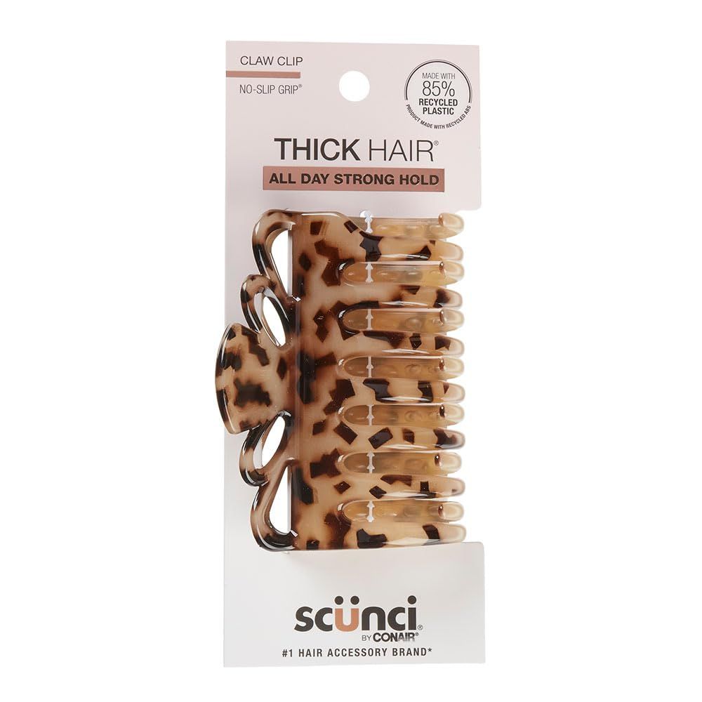 Scunci by Conair claw clips for thick hair - hair accessories for women- claw clip - for all hair types - trendy hair accessories -Tortoise - 1 Count