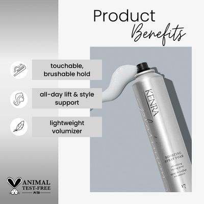 Kenra Platinum Boosting Spray-Foam 17 | Volumizing Styling Spray | Touchable, Brushable Hold | All-Day Lift & Style Support | Lightweight Volumizer | All Hair Types | 8 oz