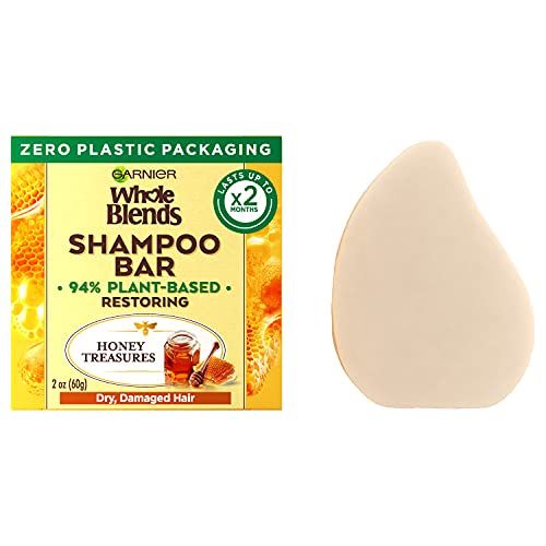 Garnier Whole Blends Restoring Shampoo Bar for Dry, Damaged Hair, Honey Treasures, 2 Oz, 1 Count (Packaging May Vary)