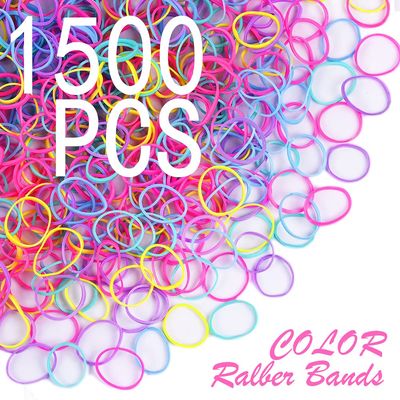 Colored Rubber Hair Bands, TsMADDTs 1500PCS No-Damage Hair Ties for Kids' Braids (1.3mm x 20mm)