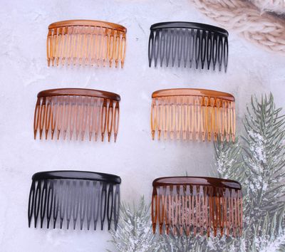 Ruwado 6 Pcs 14 Teeth Hair Side Comb Transparent Twist French Vintage Style Hair Clips Pins Accessories for Women Girls Bridal Wedding Veil Fine Hair