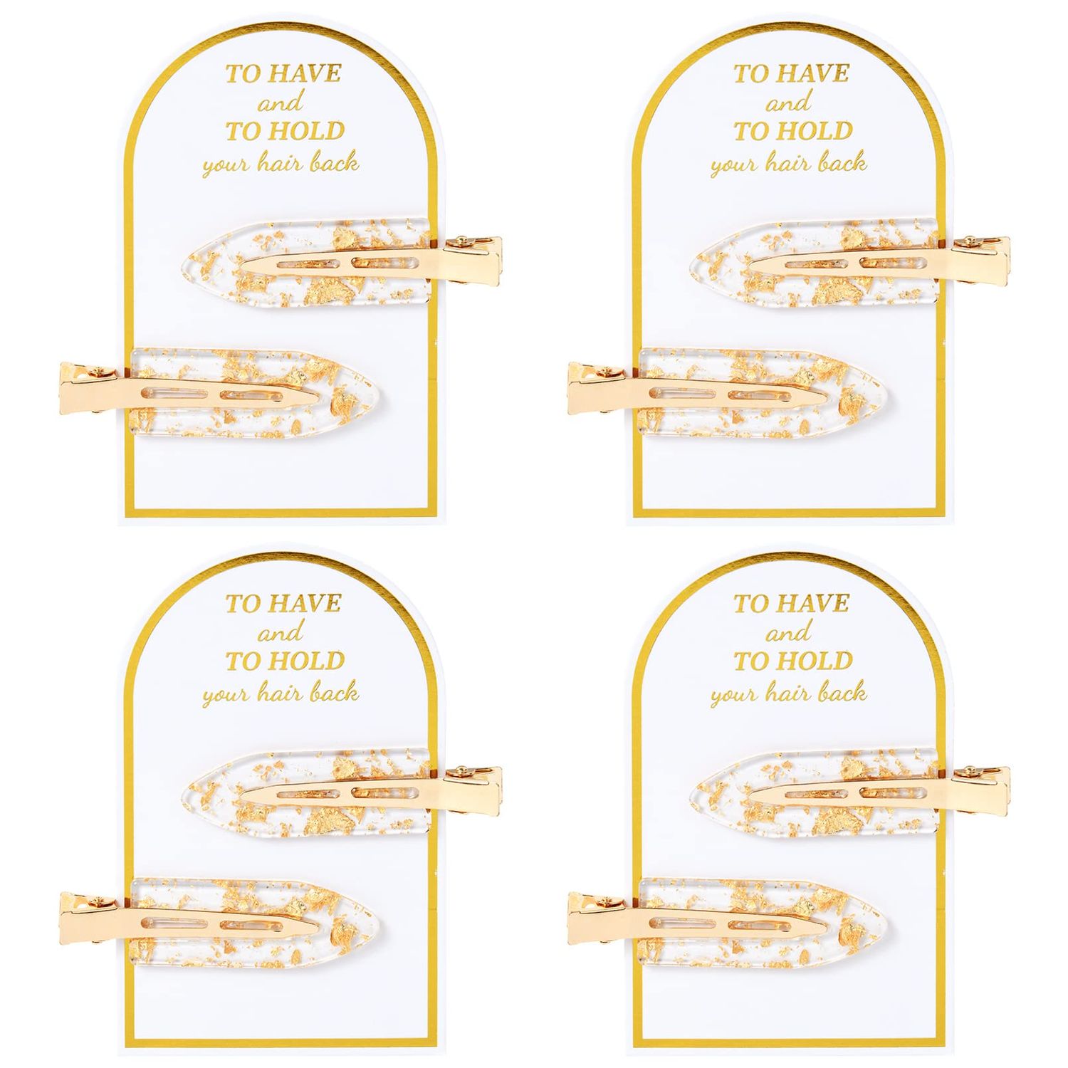 8PCS No Bend Hair Clips Bridesmaid No Crease Hair Clips Gold Glitter Makeup Creaseless Hair Clips Styling Hair accessories for Bride Women Girls