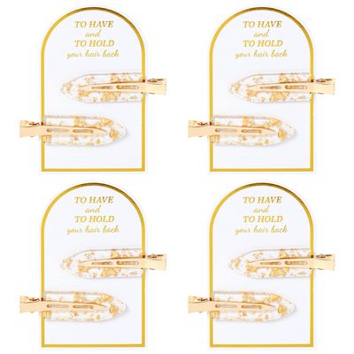 8PCS No Bend Hair Clips Bridesmaid No Crease Hair Clips Gold Glitter Makeup Creaseless Hair Clips Styling Hair accessories for Bride Women Girls