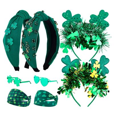 Taouzi St. Patrick&#39;s Day Headbands Clover Shamrock Headbands St. Patricks Day Irish Shamrock Sunglasses St. Patrick&#39;s Day Accessories for Women Men Style 2