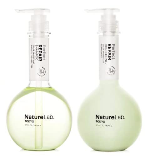 NATURELAB. TOKYO Perfect Repair Shampoo &amp; Conditioner Duo: Replenish and Restore Damaged, Color Treated Hair and Strengthen New Hair I 11.5 FL OZ Each | 38 VALUE
