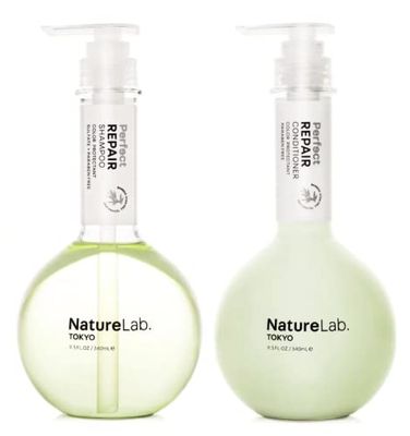 NATURELAB. TOKYO Perfect Repair Shampoo &amp; Conditioner Duo: Replenish and Restore Damaged, Color Treated Hair and Strengthen New Hair I 11.5 FL OZ Each | 38 VALUE