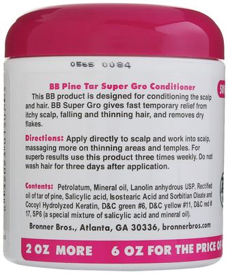 Pine Tar Super Gro Hair and Scalp Bonus, 6 Ounce 6.0 Ounce