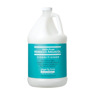 Ginger Lily Farms Salon Formula 100% Pure Morocco Argan Oil Conditioner for All Hair Types, 100% Vegan &amp; Cruelty-Free, 1 Gallon, 128 Fl Oz (Pack of 1) Refill