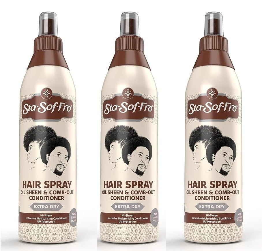Sta-Sof-Fro Hair &amp; Scalp Spray Comb Out Conditioner with Lanolin, Extra Dry (3 Pack 250mL)
