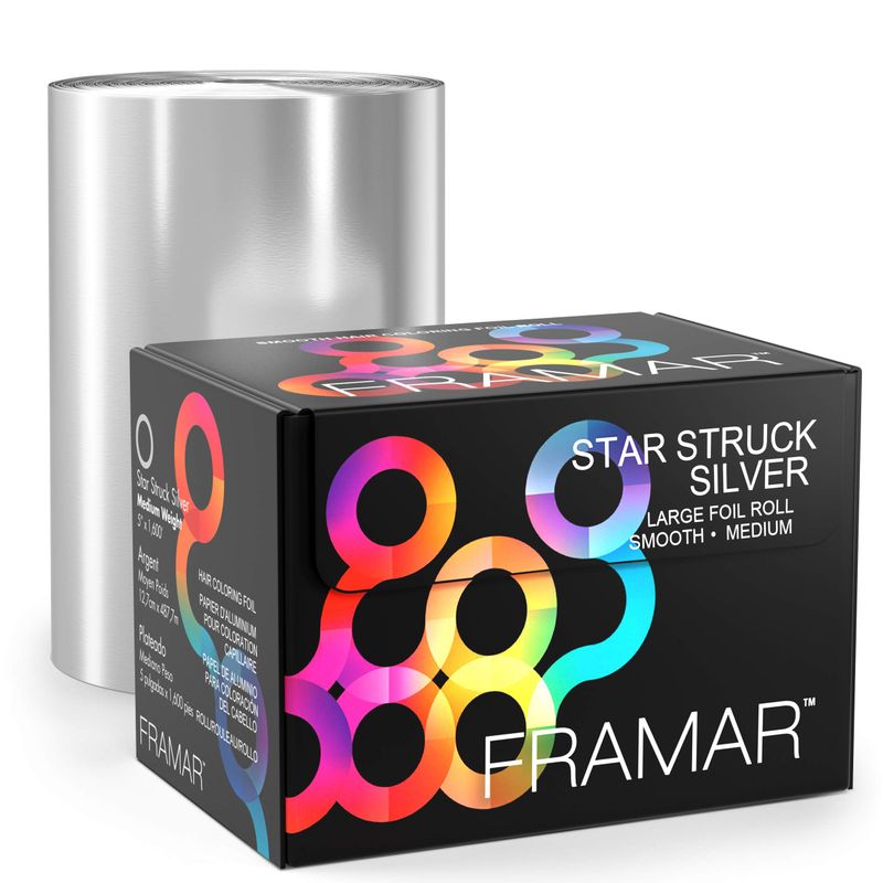 FRAMAR Star Struck Silver Roll Aluminum Foil, Hair Foils For Highlighting, Hair Color - Medium 1600 ft