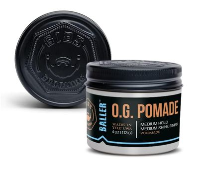 GIBS Pomade O.G. BALLER-Medium Hold, Medium Shine Finish, a Classic Look, made in USA 4oz