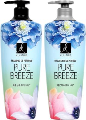 Elastine Perfumed Pure Breeze Hair Shampoo+Conditioner Set 600mlx2