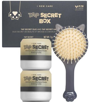 I DEW CARE Tap Secret Detangling Brush with Mirror | Cute and Ergonomic Design for All Hair Types - Gifts for Women, Girls
