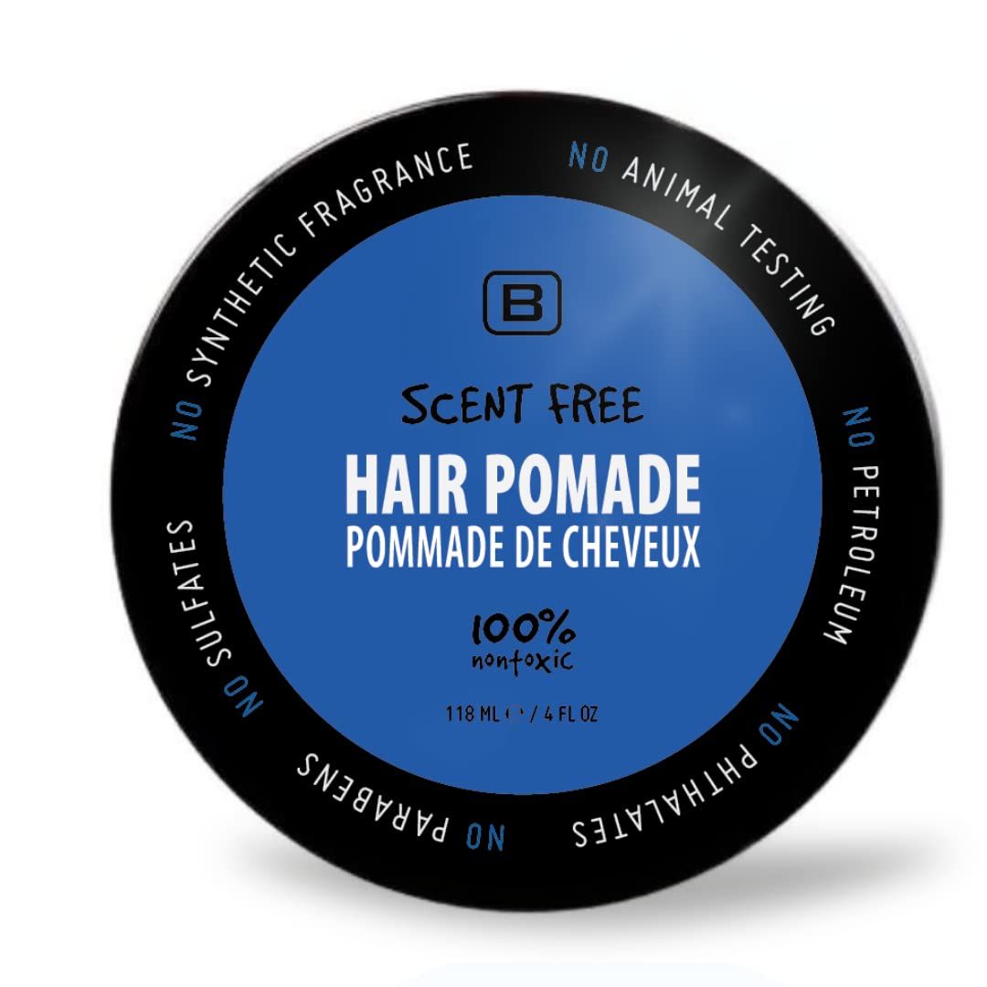 BOYZZ ONLY Black on White Scent Free Medium Hold Vegan Pomade for Men - EWG VERIFIED, Water Based All Natural Flake Free for All Day Hold and Hairstyles
