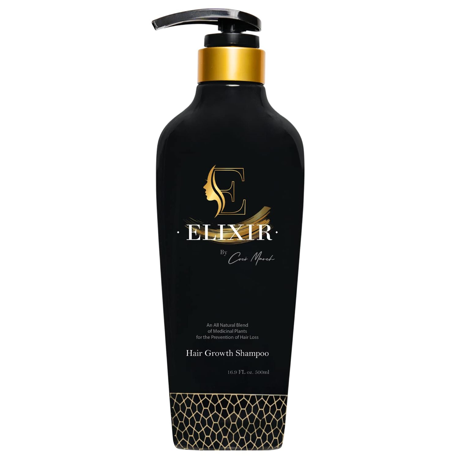 Elixir by Coco March Hair Growth Shampoo - Plant-Based Thinning Hair Formula for Thicker, Fuller Hair - Chemical-Free for Men and Women - 16.9 fl oz
