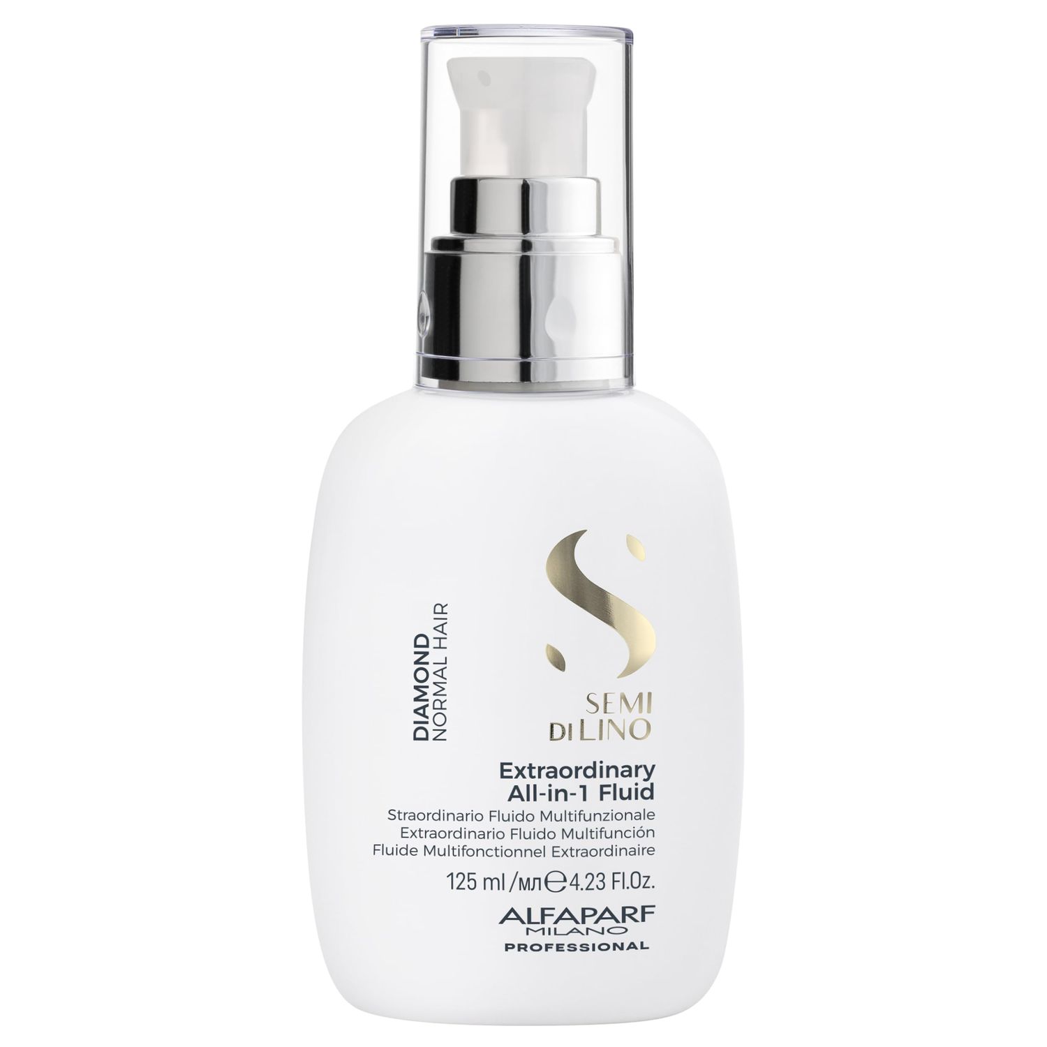 Alfaparf Milano Semi Di Lino Diamond Extraordinary All-in-1 Leave In Fluid - Anti-Frizz Detangling Spray, Leave In Conditioner, &amp; Heat Protectant - For Added Shine &amp; Softness - Vegan (4.23 fl. oz)