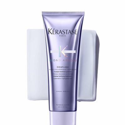KRASTASE Blond Absolute Cicaflash Conditioner for Bleached, Highlighted and Damaged Hair, Strengthens and Nourishes, Protects Against Breakage with Hyaluronic Acid, 8.5 Fl Oz