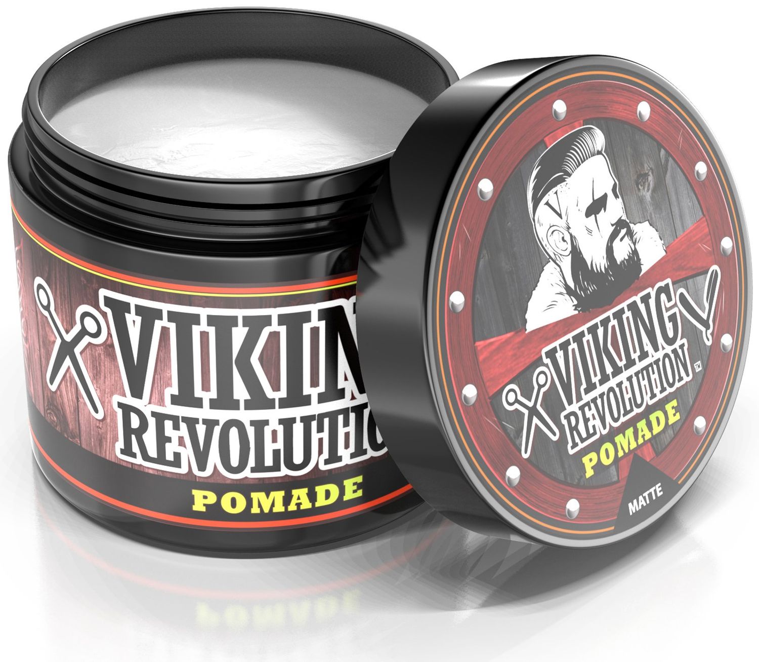 Viking Revolution Hair Pomade for Men (New Formula) - Medium Hold and Matte Shine Free for Classic Look 4oz - Water Based &amp; Easy to Wash Out