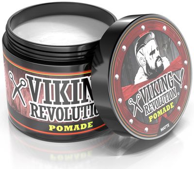 Viking Revolution Hair Pomade for Men (New Formula) - Medium Hold and Matte Shine Free for Classic Look 4oz - Water Based &amp; Easy to Wash Out