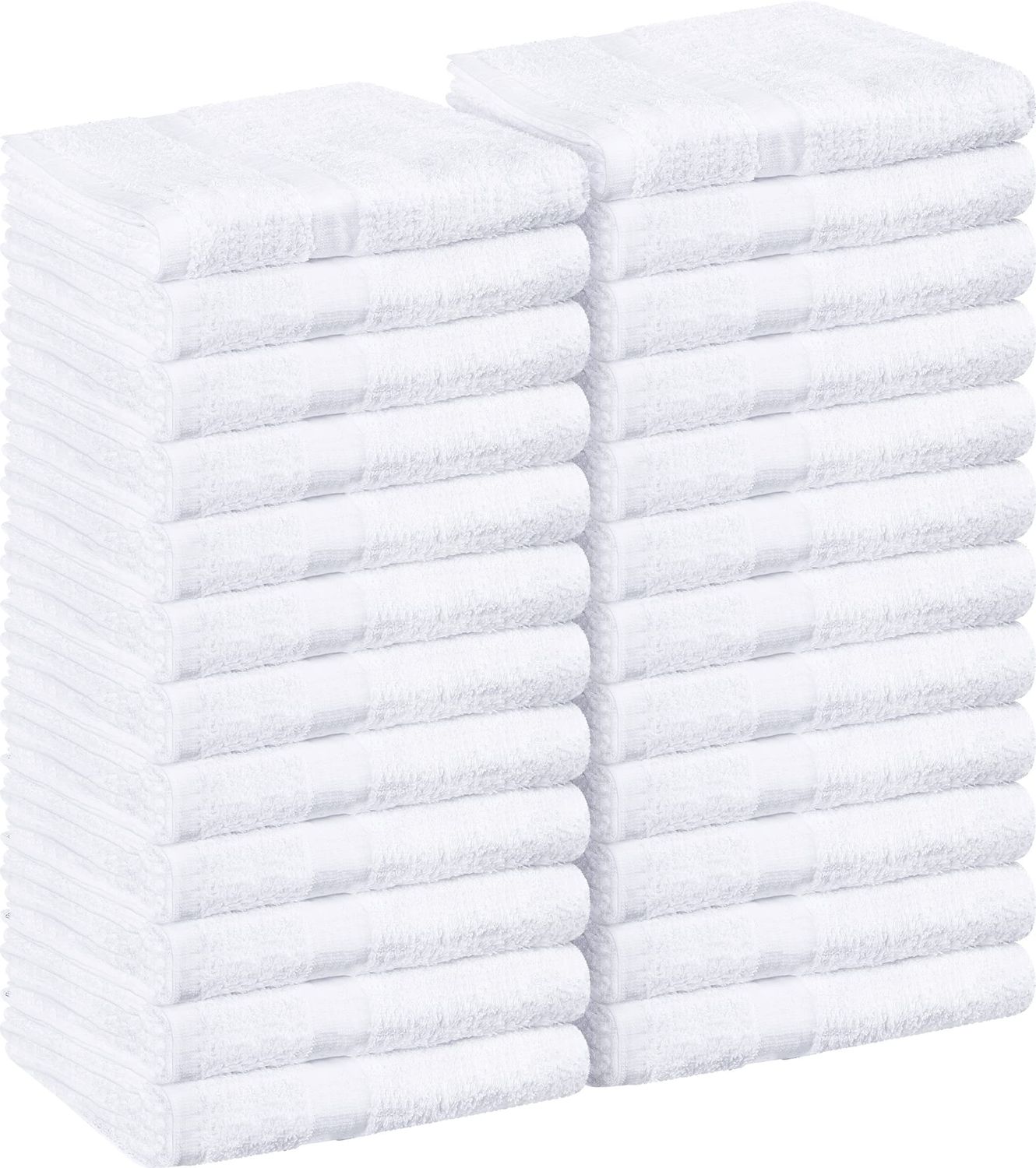 Utopia Towels, Salon Towel, Pack of 24, Not Bleach Proof, 16 by 27 Inches, Highly Absorbent Cotton Towels for Hand, Gym, Beauty, Spa, and Home Hair Care, White