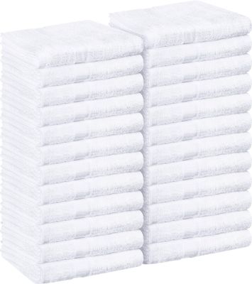 Utopia Towels, Salon Towel, Pack of 24, Not Bleach Proof, 16 by 27 Inches, Highly Absorbent Cotton Towels for Hand, Gym, Beauty, Spa, and Home Hair Care, White