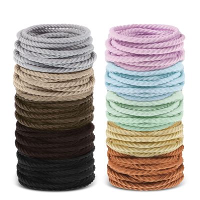 obeoby 200PCS Thin Hair Ties, 10 Colors Elastic Hair Ties No Damage Small Ponytail Holders for Thin Hair Colorful Hair Accessories Back to School Gift for Girls