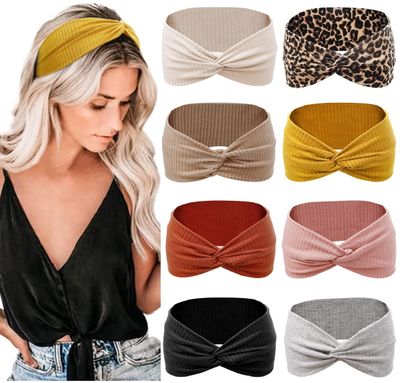 Tobeffect Headbands for Women Non Slip for Short Hair. Yoga Workout Running Sport Elastic Hair Bands for Women&#39;s Hair Twist Turban Hair Wrap for Girls