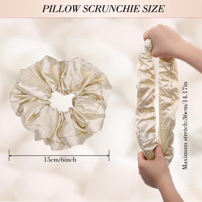 3Pcs Satin Hair Scrunchies, Satin Pillow Scrunchies for Women Girls Large Silk Sleepy Tie Scrunchie Ponytail Holders for Thick Curls Hair