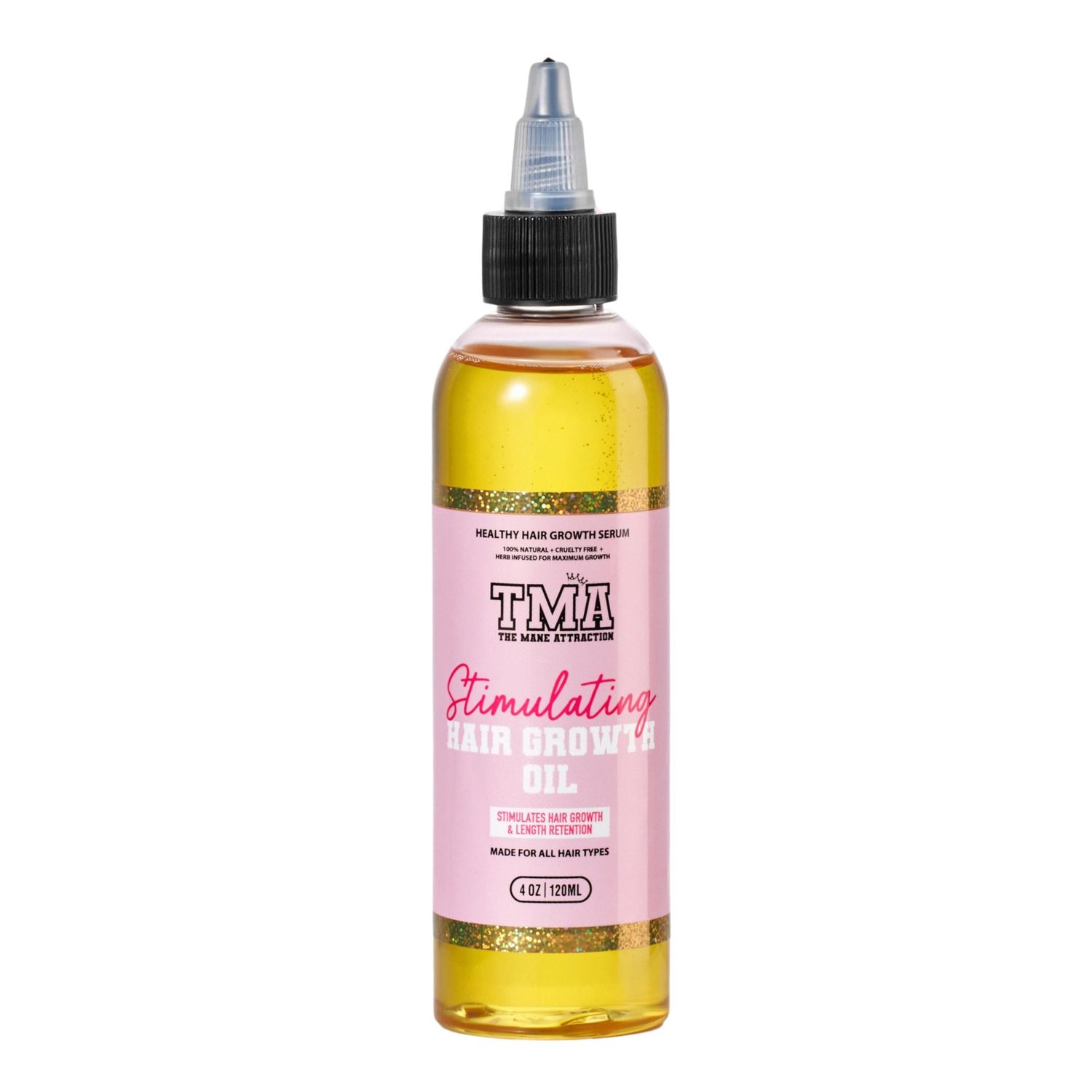 The Mane Attraction Hair Oil for All Hair Types, Infused with Rosemary Oil, Castor Oil &amp; Black Seed Oil - Stimulating Hair Growth, Seals in Moisture, Soothes Irritated Scalp - 4 Fl Oz