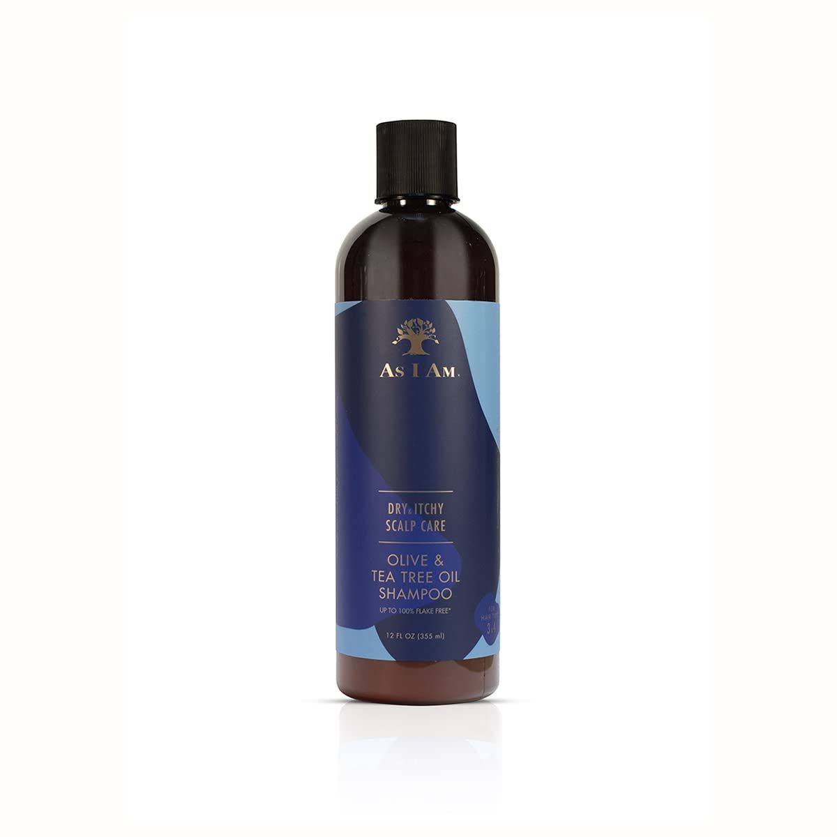 As I Am Dry &amp; Itchy Scalp Care Shampoo - 12 ounce - Fights Dandruff and Seborrheic Dermatitis - Enriched with Zinc Pyrithione, Olive Oil, and Tea Tree Oil