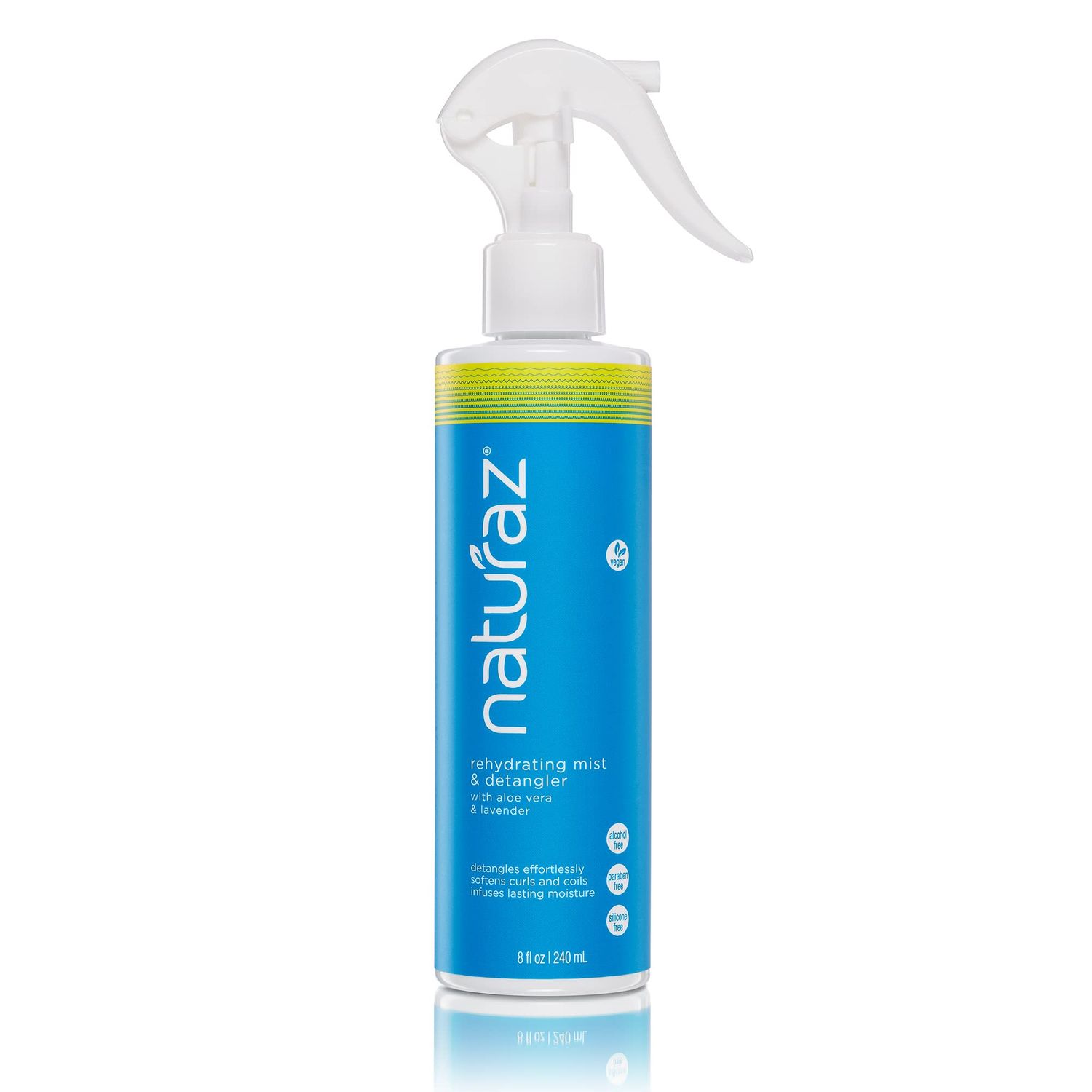 Naturaz | Moisturizing Hair Detangler Spray for Women, Kids, Teens &amp; Men with Aloe Vera for Dry, Damaged Hair | Leave in Conditioner | 100% Vegan Nourishing Hair Conditioner | 8 fl oz