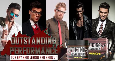 Viking Revolution Hair Pomade for Men (New Formula) - Medium Hold and Matte Shine Free for Classic Look 4oz - Water Based &amp; Easy to Wash Out
