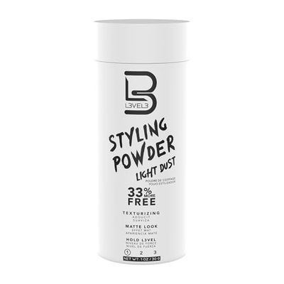 L3 Level 3 Light Hold Styling Powder - Natural Matte Hairstyle - Texturizing and Volumizing (30 Grams)