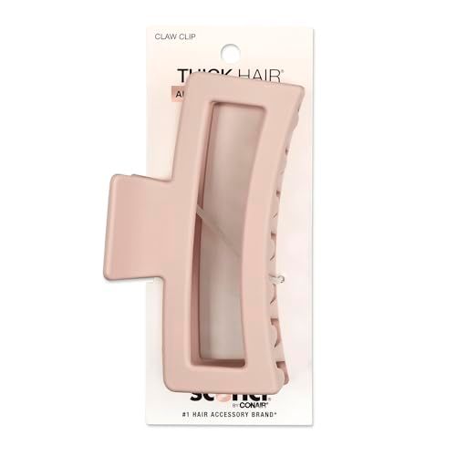 Scunci by Conair Thick Hair Claw Clip - hair accessories for women - hair clip - blush pink - 1 Count