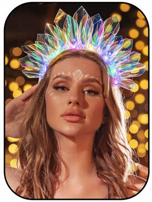 EARENT Light Up Headbands Led Glow Hair Band Flashing Holiday Rave Costume Hair Accessories for Women