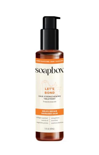 Soapbox Let&#39;s Bond Hair Treatment with Collagen Peptides - Repair Damaged Hair, Prevent Breakage, Nourish &amp; Strengthen Fine, Frizzy Hair, Paraben Free &amp; Color Safe, 5oz