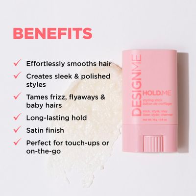 Design.Me HOLD.ME Styling Stick | Vegan Hair Wax Stick for Women | Controls Frizz, Tame Flyaways &amp; Smooths Hair | With Long-Lasting Hold