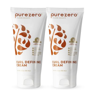 Purezero Curl Cream, Enhances Curl Definition, Moisturizes and Hydrates, Reduces Frizz, Reduces Breakage, Zero Sulfates, Parabens, Dyes,100% Vegan &amp; Cruelty Free (6oz, 2 Pack)