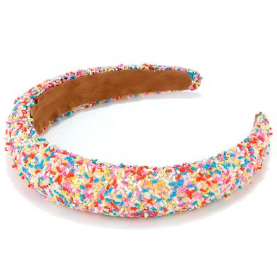 Atoden Padded Colorful Beaded Wide Fashion Headbands - Non-Slip Hair Accessories for Women, Girls&#39; Hair Hoops and Cute Gifts (Colorful)