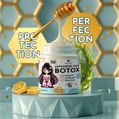 Keratin Hair Mask Japanese Botox - 8.8 oz Collagen &amp; Keratin Treatment with Beeswax &amp; Seaweed, Intense Hydration, Anti-Frizz, Formaldehyde-Free, Protein Coating for Dry and Damaged Hair