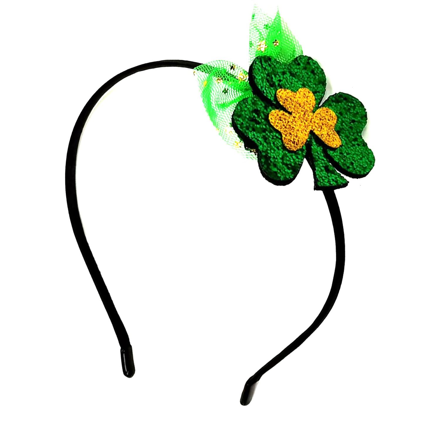 Totelux St. Patrick&#39;s Day Headband Green Clover Hair Band Glitter Shamrock Hair Accessories for Women Girls Irish Festive Costume Accessories Decoration Parade Party Supplies