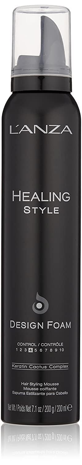 L&#39;ANZA Healing Style Design Foam with Low Hold Effect, Boosts Shine and Adds Body, With UV and Heat Protection to Prevent Sun and Styling Damage (7.1 Fl Oz)