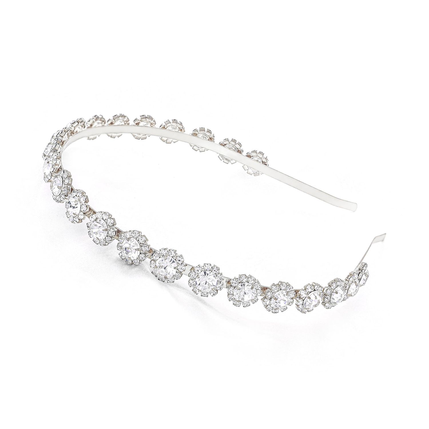 Ammei Headpiece Bridal Headpiece Wedding Headband with Crystal and Hair Accessories (Silver, 5.5&#39;&#39;)