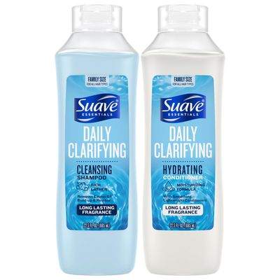 Suave Shampoo &amp; Conditioner Set, Clarifying &amp; Hydrating - Build Up &amp; Residue Removal Formulas for Beautiful, Shiny Hair, 22.5 Oz Ea (2 Piece Set)