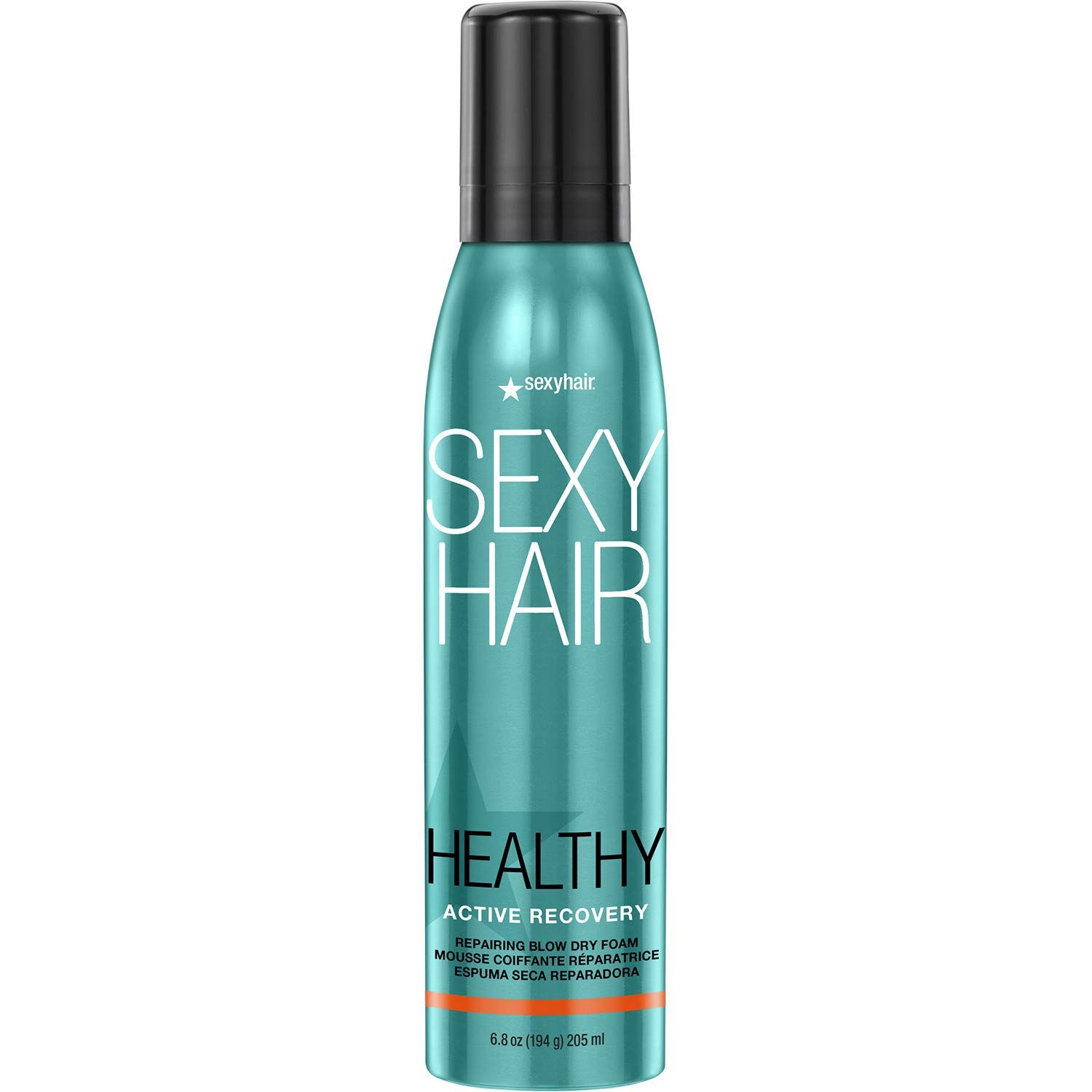 SexyHair Healthy Active Recovery Repairing Blow Dry Foam, 6.8 Oz | Up to 99% Breakage Reduction | Helps Repair | All Hair Types