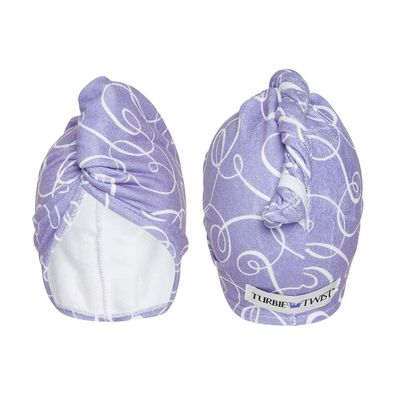 Turbie Twist Microfiber Hair Towel Wrap for Women and Men | 2 Pack | Bathroom Essential Accessories | Quick Dry Hair Turban for Drying Curly, Long &amp; Thick Hair (Purple Signature)
