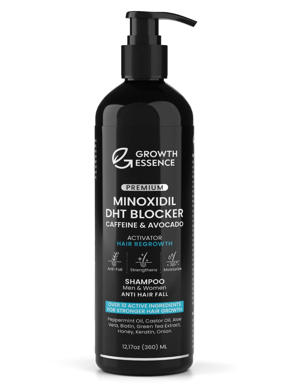 Minoxidil &amp; Biotin Shampoo for Hair Growth - Enriched with Caffeine, Castor Oil &amp; Onion - DHT Blocker for Thicker, Healthier Hair - Strengthening Formula for Men &amp; Women